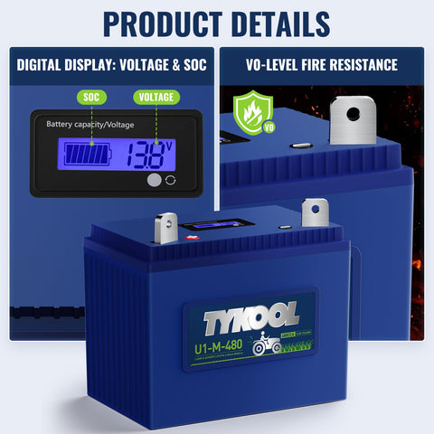 TYKOOL eco-friendly LiFePO4 chemistry reduces maintenance and spills.