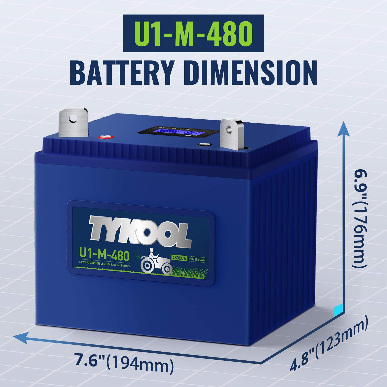 TYKOOL U1 battery with SOC monitor helps you check charge at a glance.