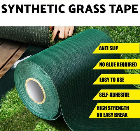 TYLife turf seam tape adhesion detail showing strong grip on rough surfaces