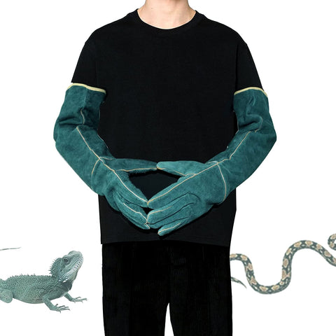 Tylulikaty 23-inch gloves front view with durable leather grip for animal handling