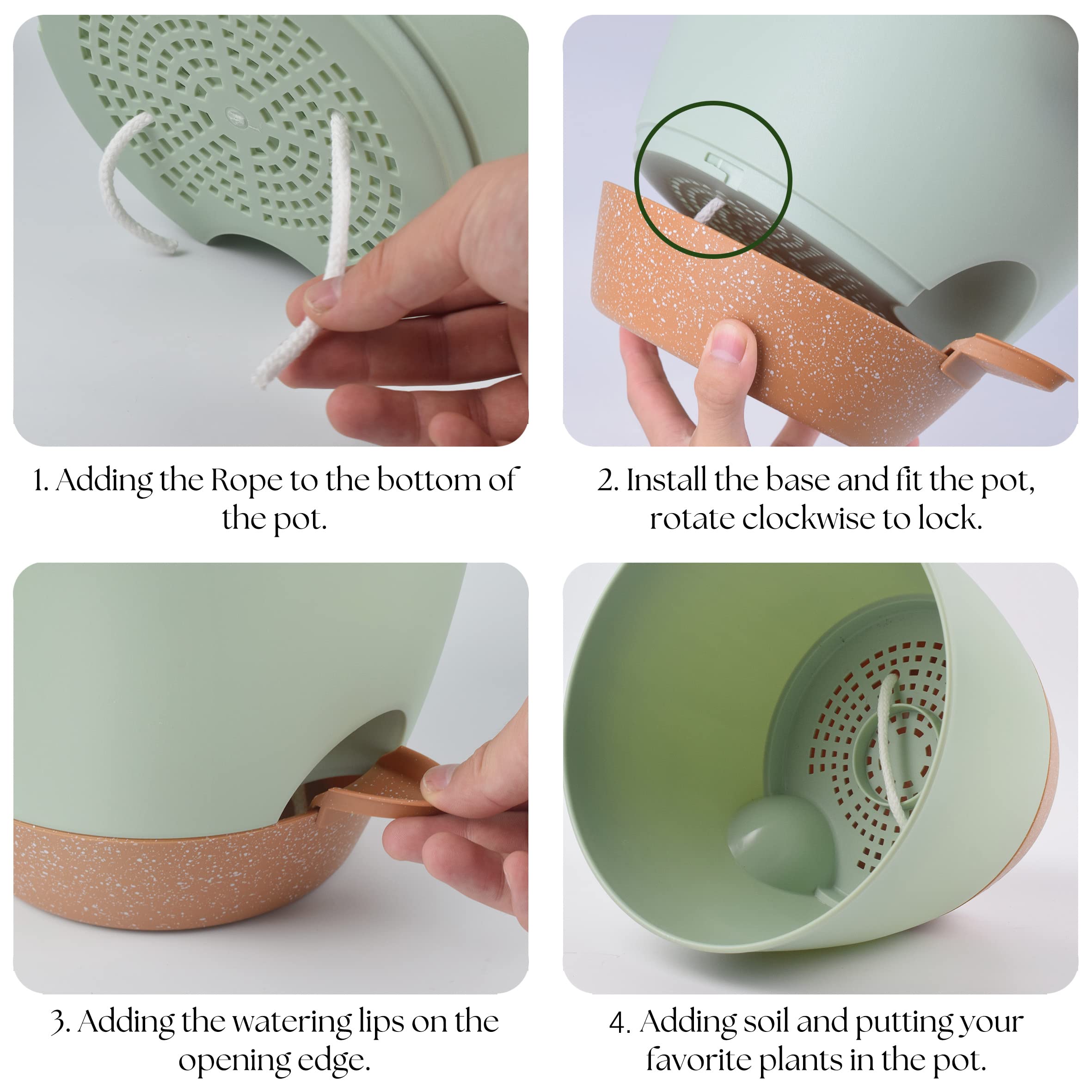 TYMENSH bottom watering lip provides direct water access to roots without splashing leaves.