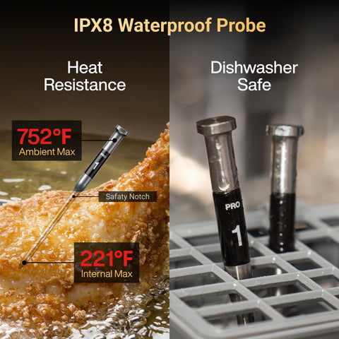 Typhur Sync Gold IPX8 probes are dishwasher-safe.