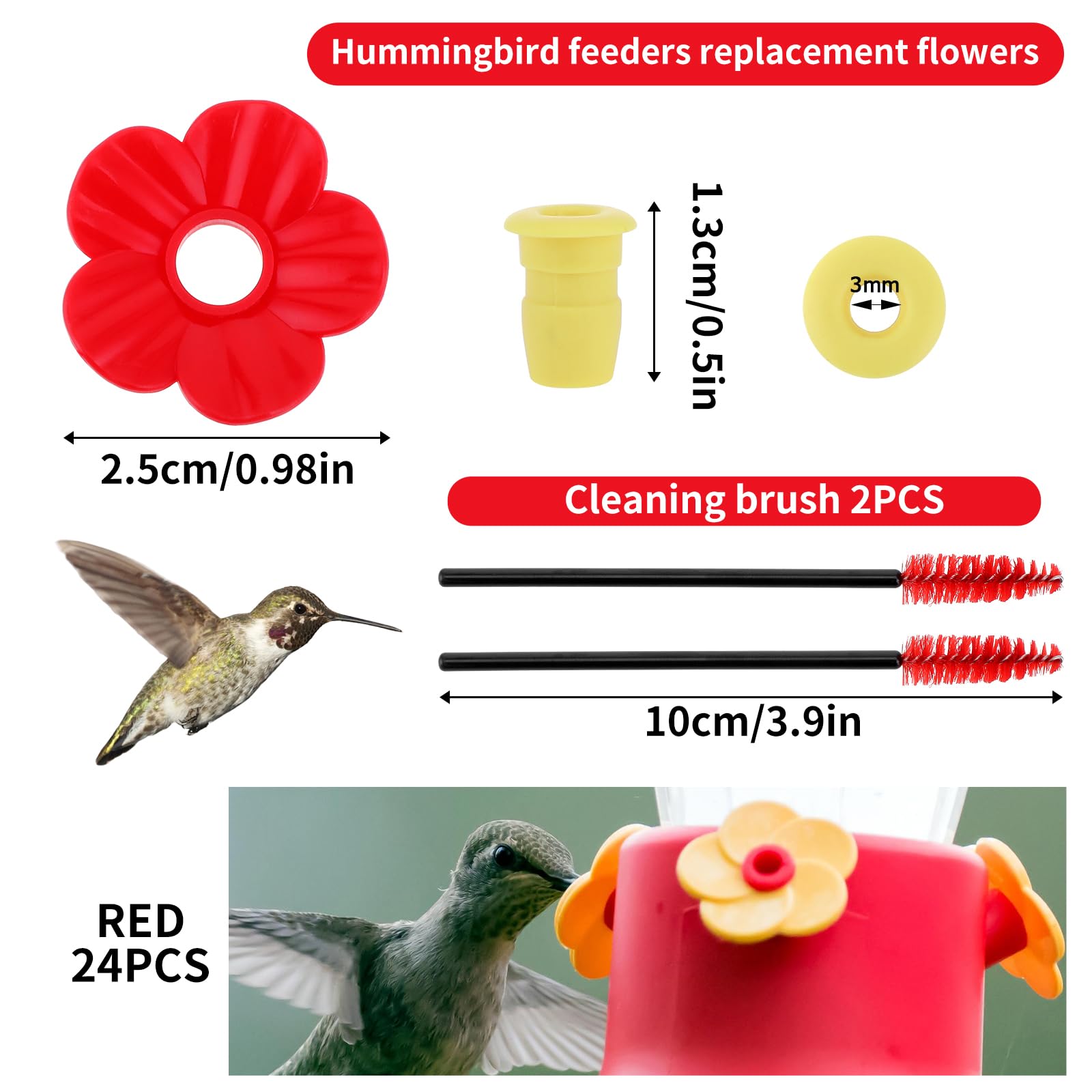 Tyqour cleaning brushes are included to help keep feeding ports clean