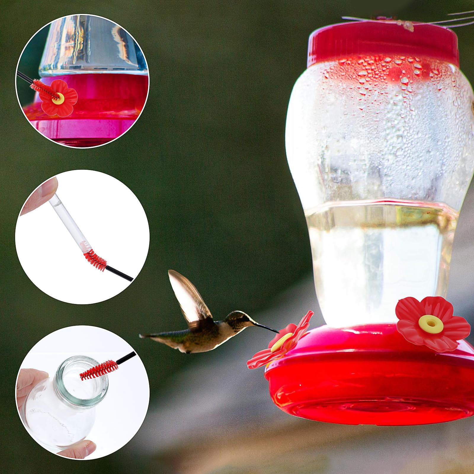 Tyqour replacement flowers for hummingbird feeders feature bright colors and durable plastic