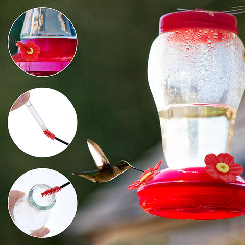 Tyqour replacement flowers for hummingbird feeders feature bright colors and durable plastic