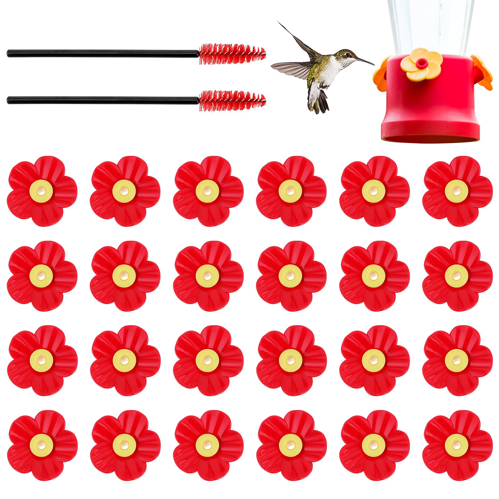 Tyqour replacement flowers for hummingbird feeders brighten red feeders and attract birds