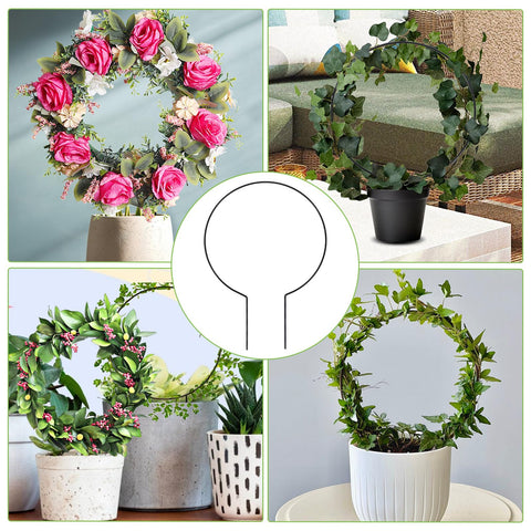Tyqour round trellis easy to assemble keeps stems guided as plants grow.