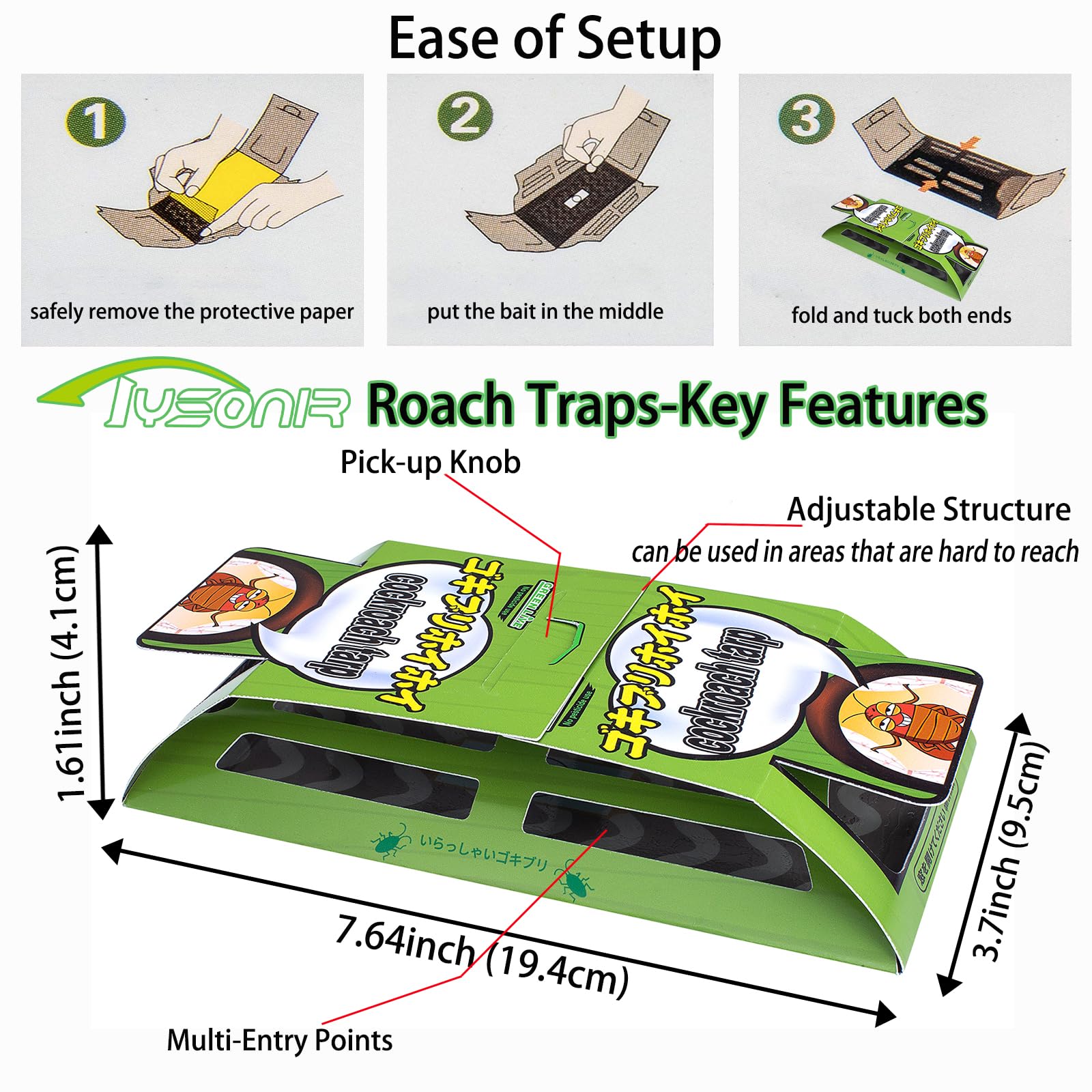 Tysonir Cockroach Traps indoor setup placed in a corner