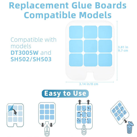 Tysonir glue cards designed for Dynatrap DT3005W, easy-insert trap compatibility.
