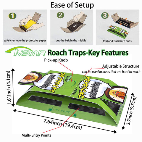 Tysonir roach motel indoor-adhesion keeps roaches stuck securely.