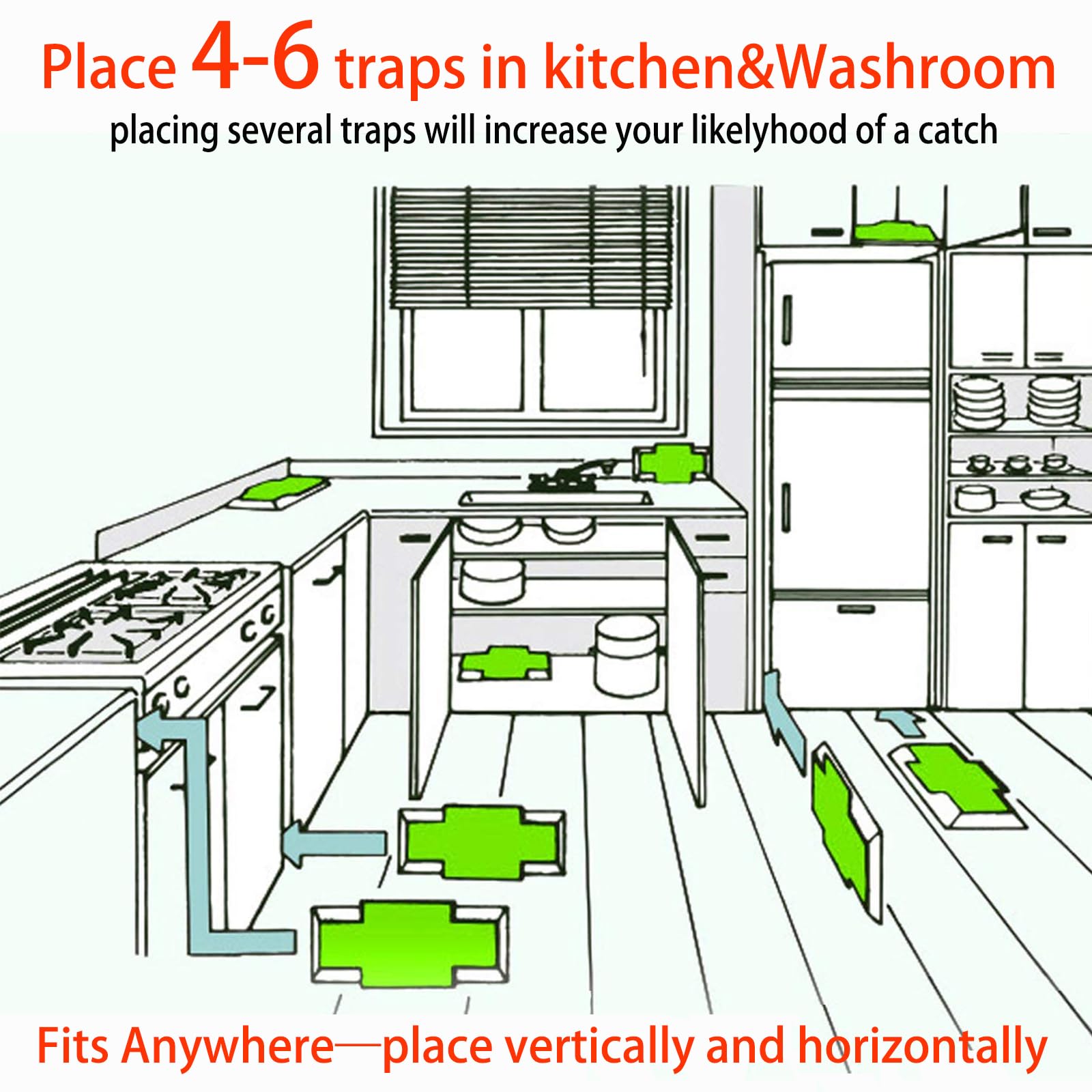 Tysonir roach traps indoor easy-setup helps you place traps in corners.