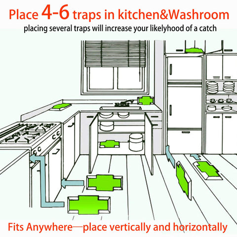Tysonir roach traps indoor easy-setup helps you place traps in corners.