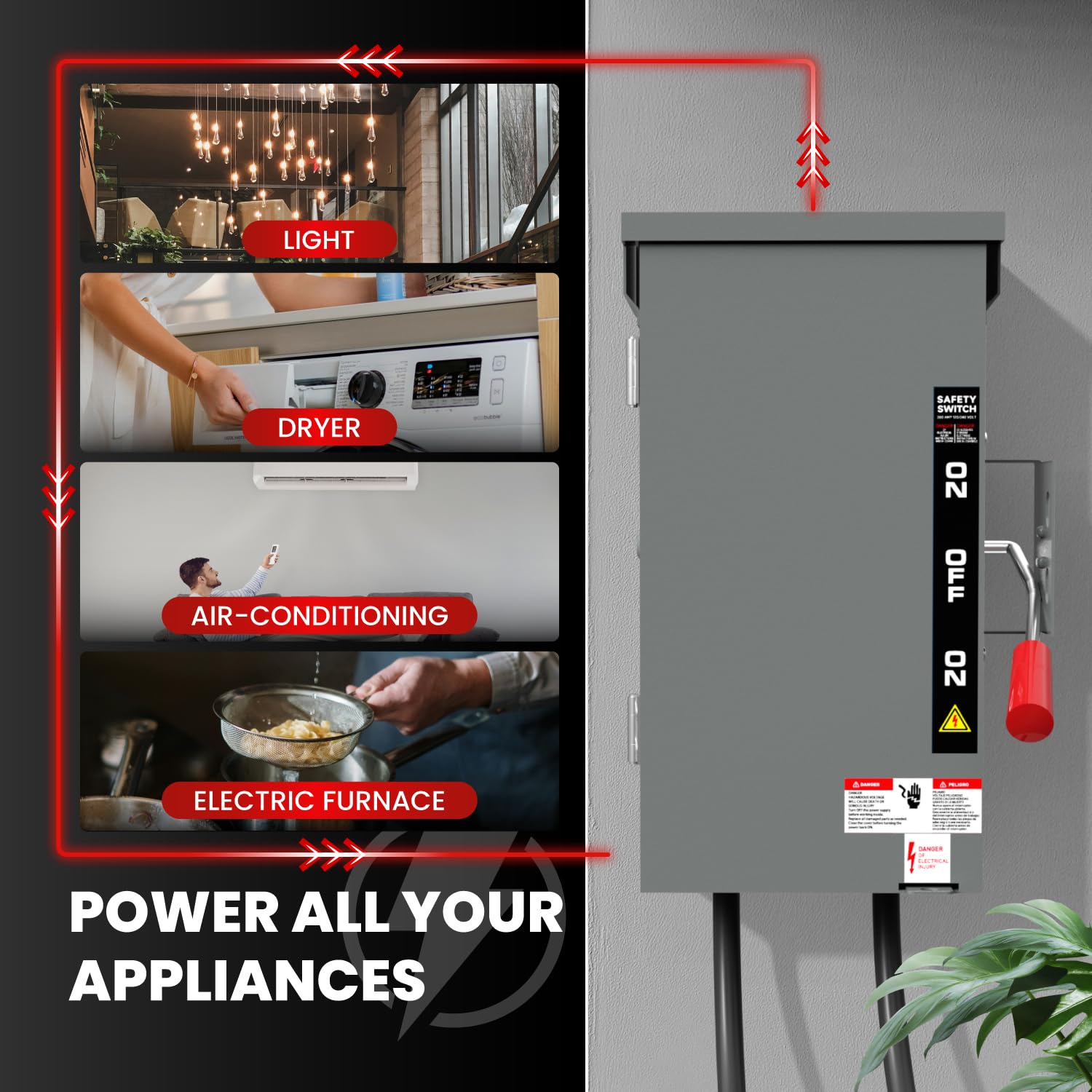 Tzechkii transfer switch prevents backfeed during generator transitions.
