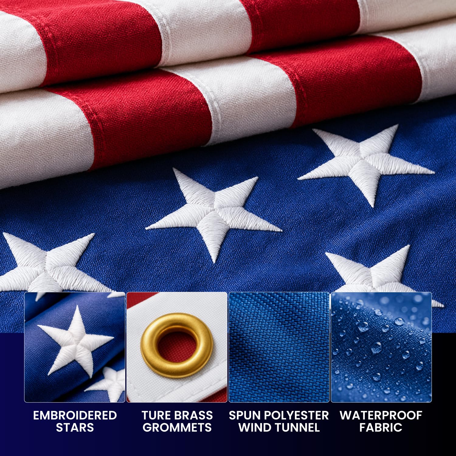 Tzechkii wind-resistant flag pole tested up to 100 mph for storms.