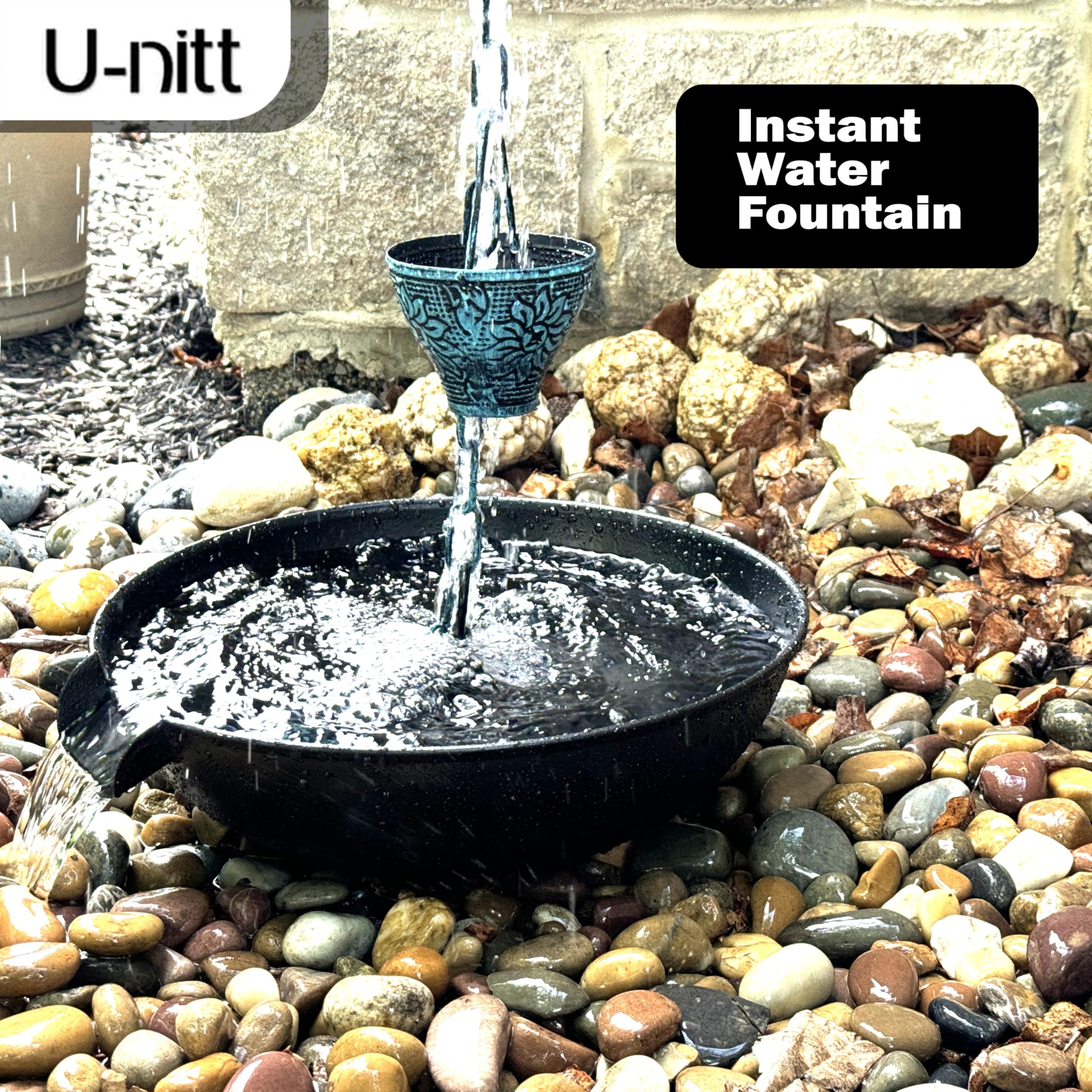 U-nitt powder-coated basin offers durable, weather-resistant construction for outdoor aesthetics