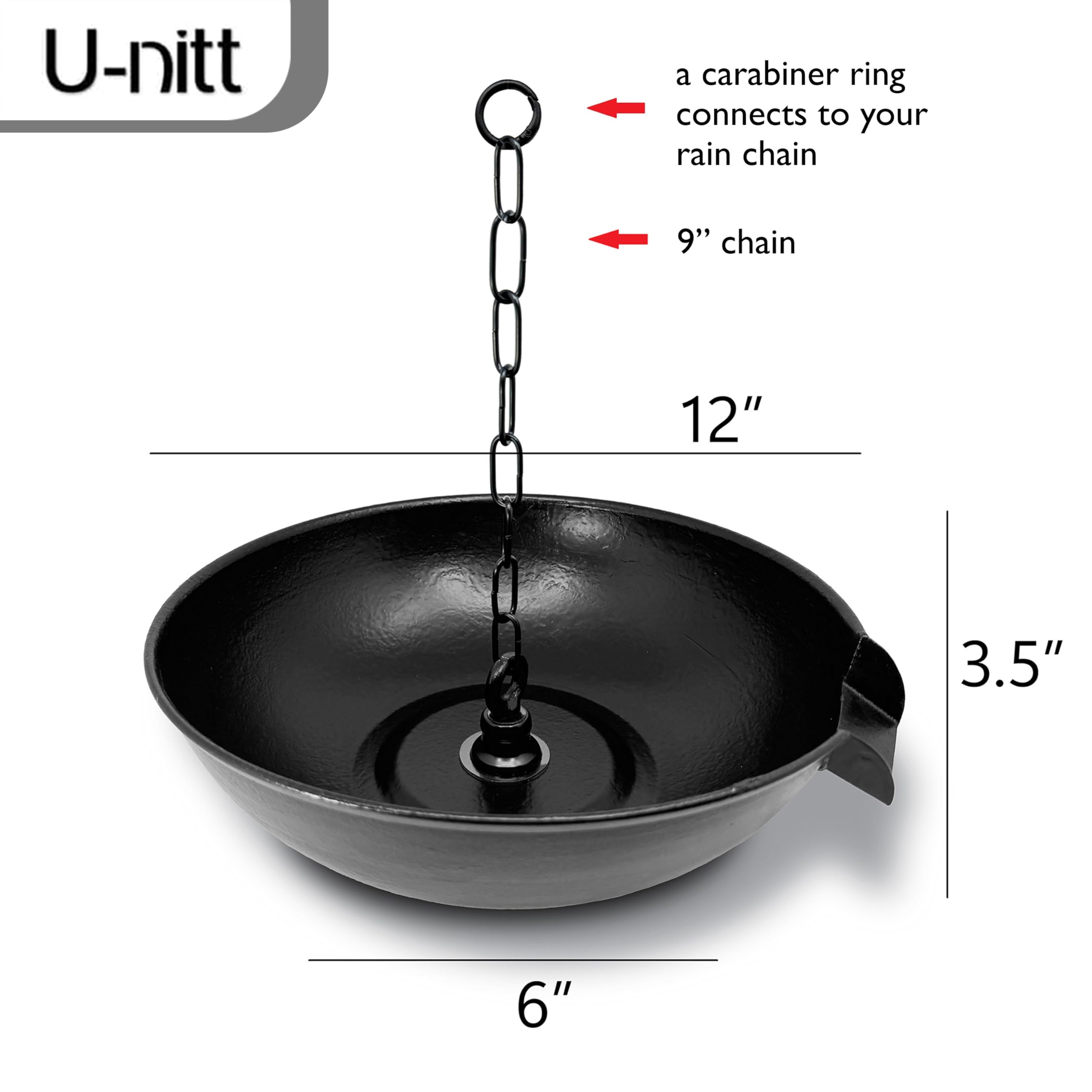 U-nitt rain chain basin stable base keeps setup steady in heavy rain