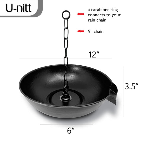 U-nitt rain chain basin stable base keeps setup steady in heavy rain
