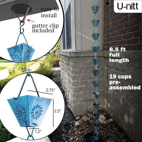 Close-up of U-nitt gutter clip for tool-free attachment