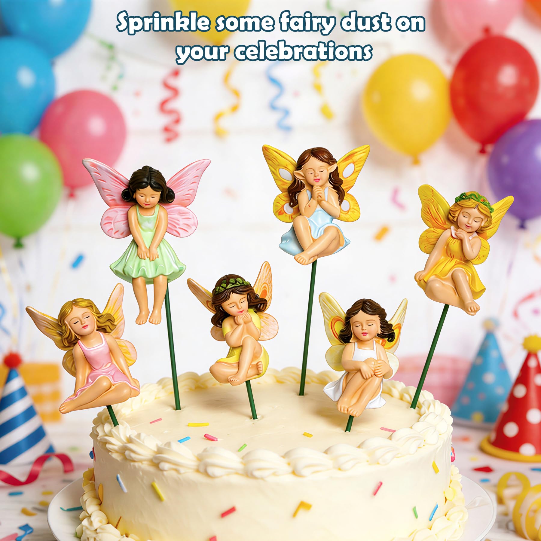 U WONDERFUL mini fairies brighten themed party toppers and tabletop displays.