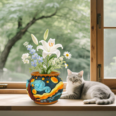 U WONDERFUL starry sky pot with drainage hole supports healthy watering.