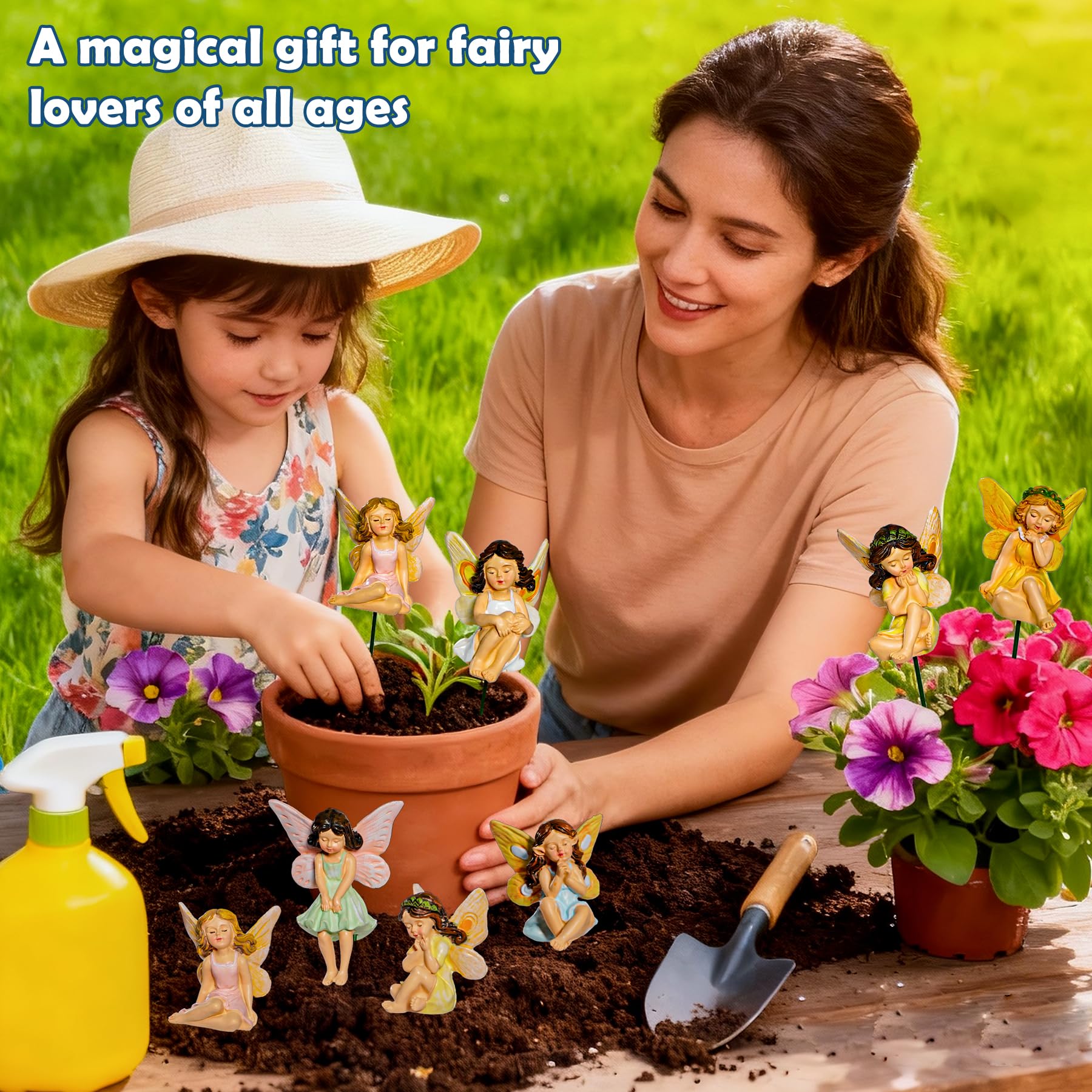 U WONDERFUL durable, weather-resistant fairy figurines endure sun and rain with lasting charm.