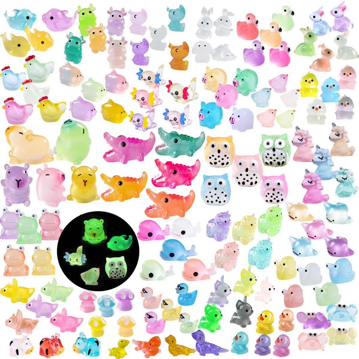 U-Zimikee luminous unicorn resin figure ideal for fairy gardens and desk decor.