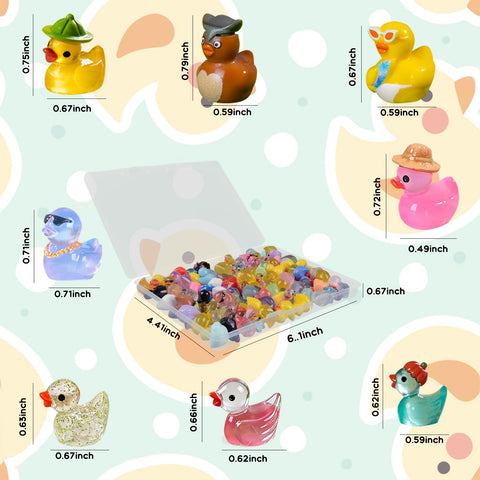 U-Zimikee mini ducks decorate dollhouses, terrariums, and moss landscapes with vibrant color