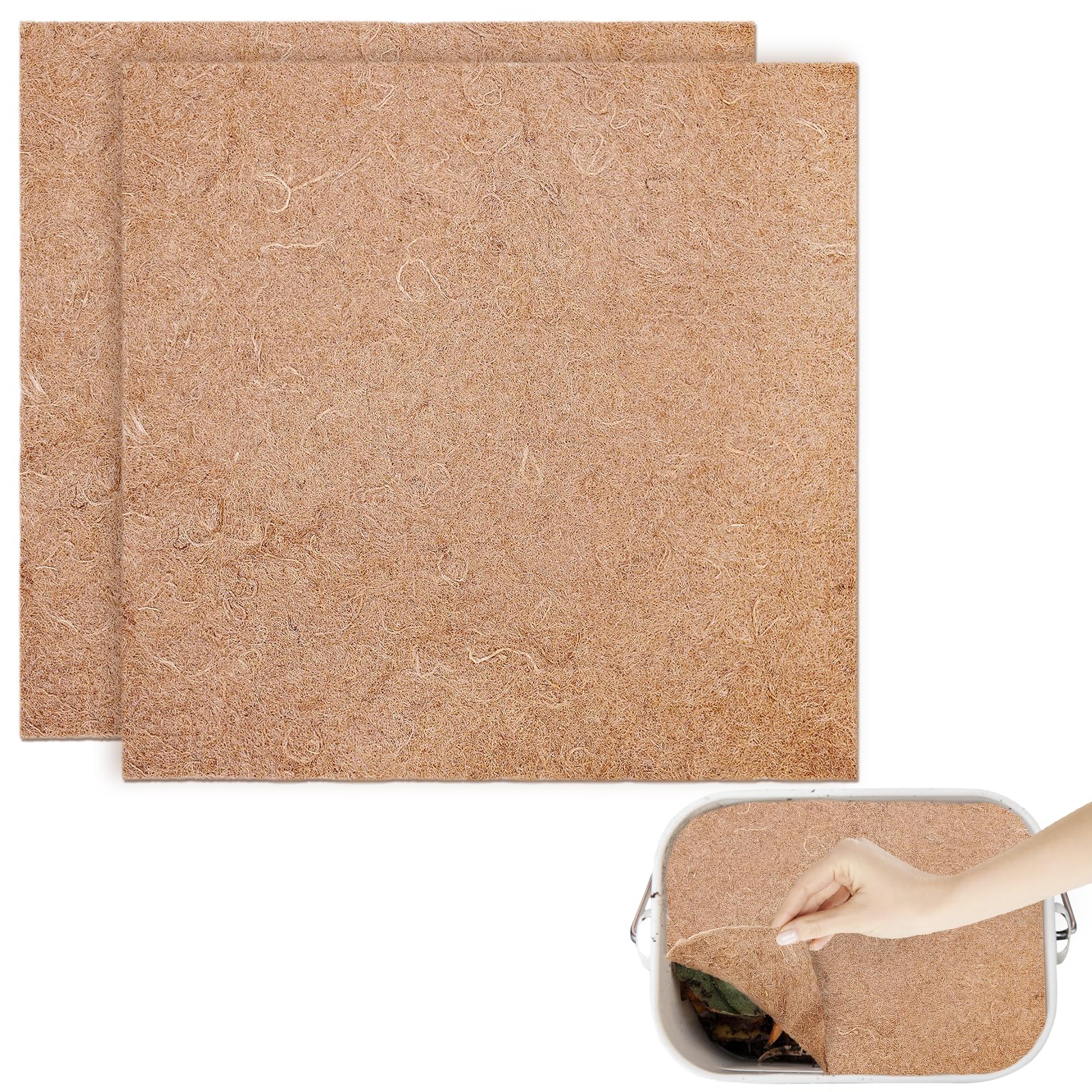 U0U worm blanket 2x2ft top view, natural jute for moisture retention