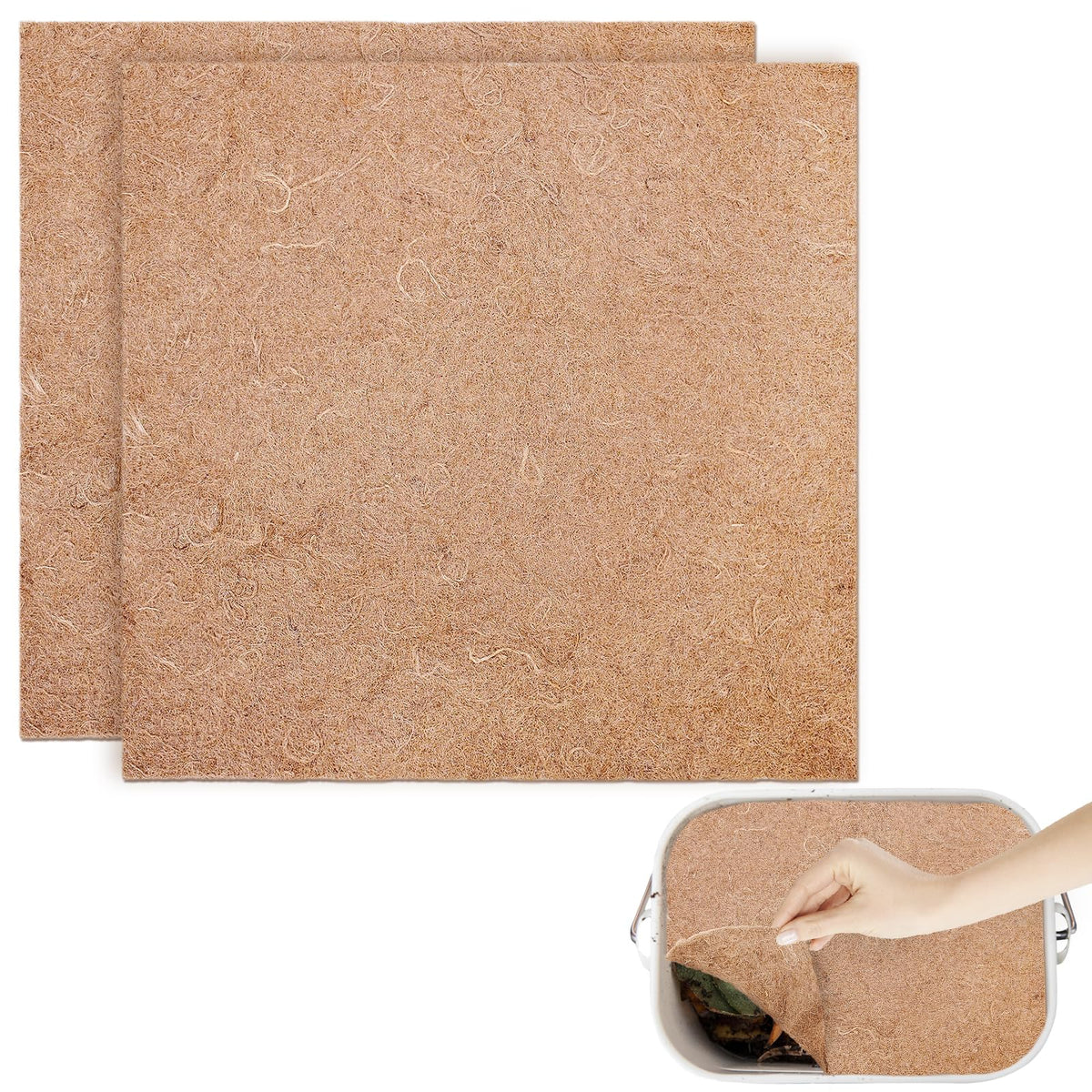 U0U worm blanket 2x2ft top view, natural jute for moisture retention