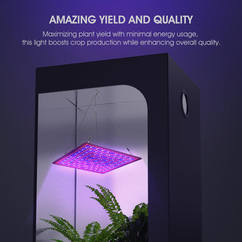 Uallhome LED grow light panel in-tent 3x3ft setup promotes even coverage