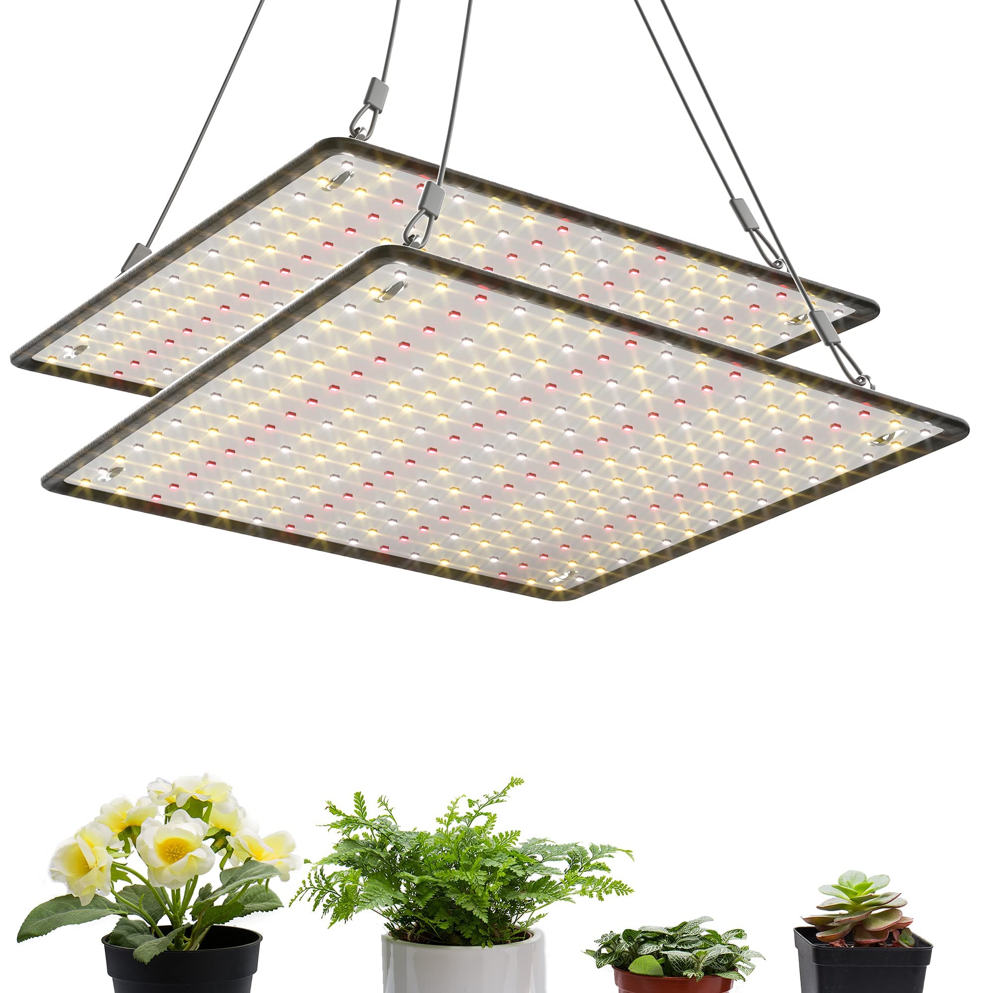 Uallhome LED grow light panel front view with compact 200W design for indoor gardens.