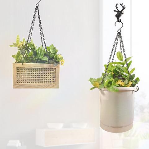 Plant pot hang setup using Uarepretty chain in a yard