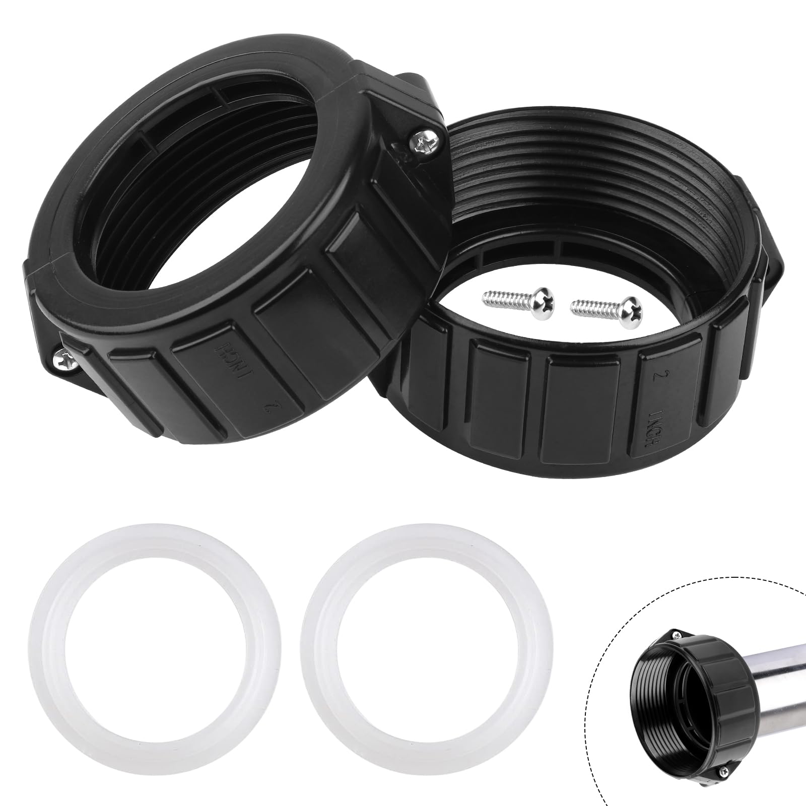 UASAM 2in spa heater split nut union close-up for quick emergency repair