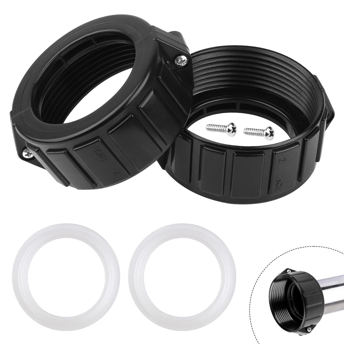 UASAM 2in spa heater split nut union close-up for quick emergency repair