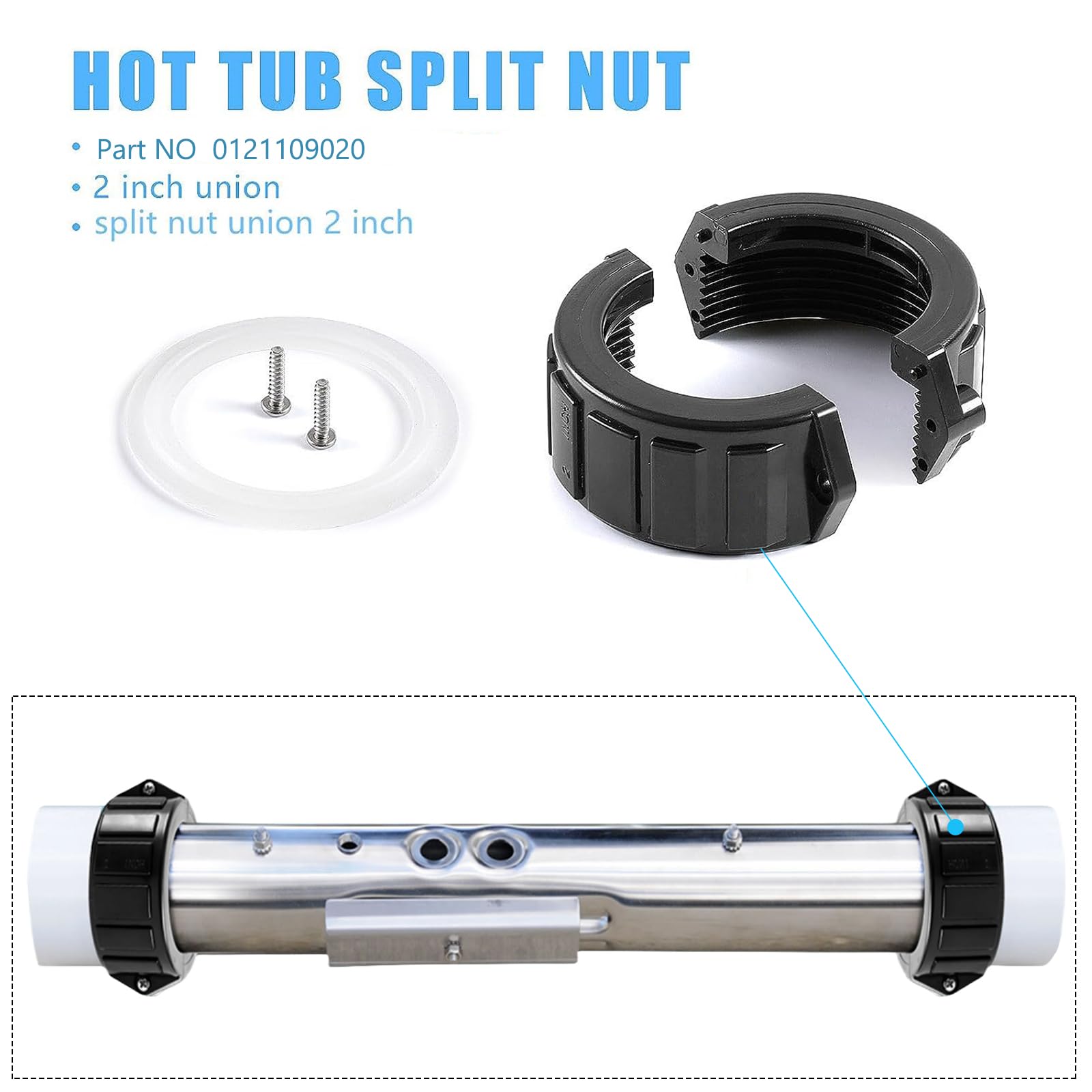 UASAM screws for heater union securing a leak-free connection