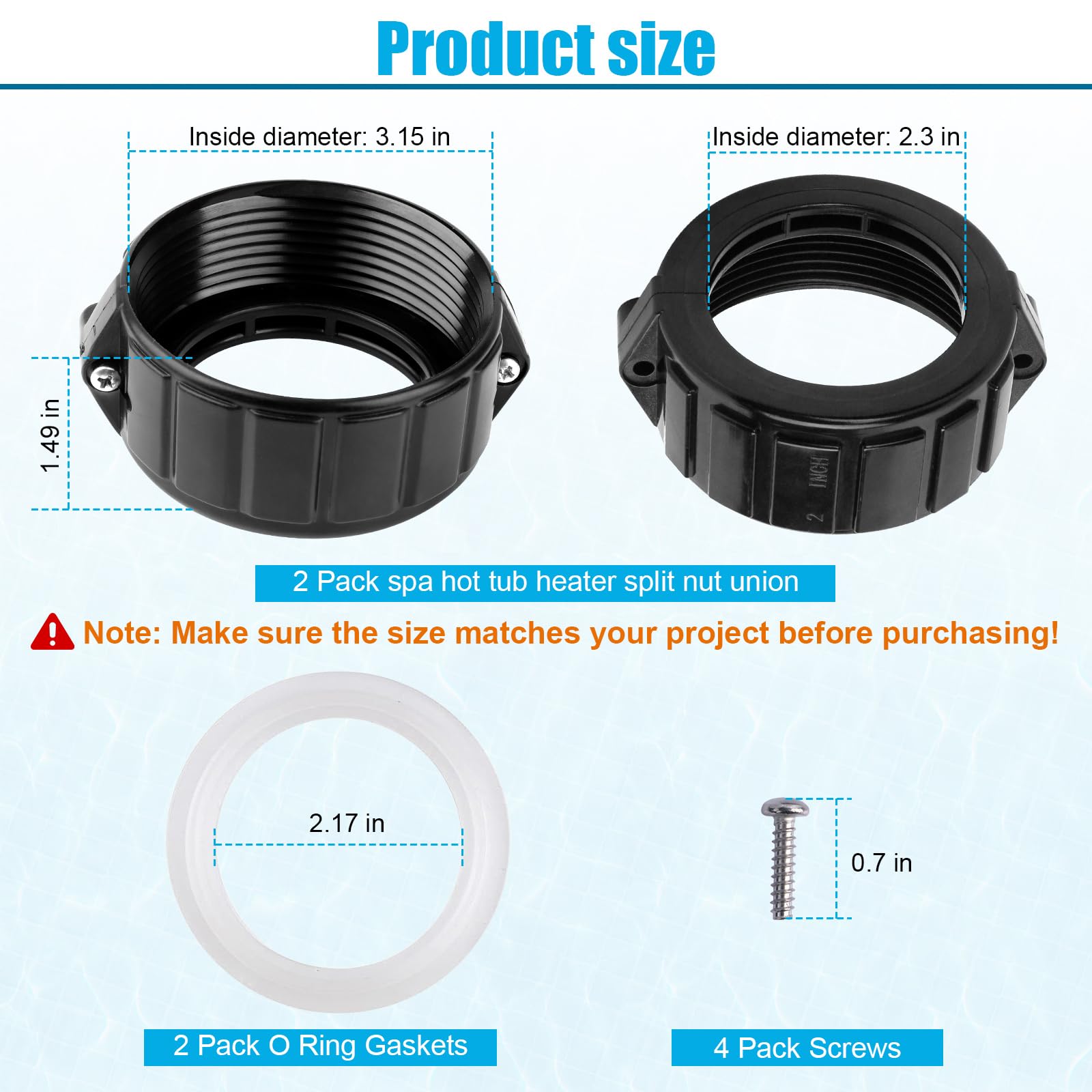 UASAM spa heater gasket pack showing secure seal
