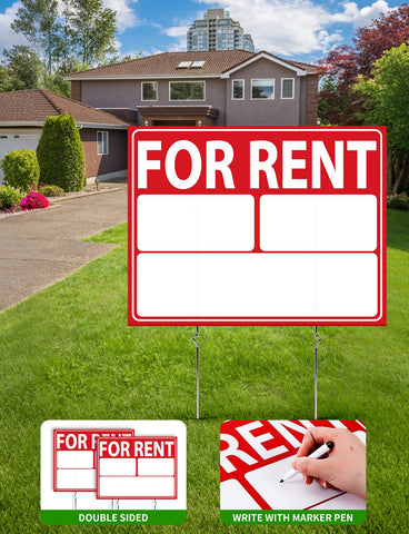 UAYVEBS Double-Sided Rent Sign expands visibility from all directions.