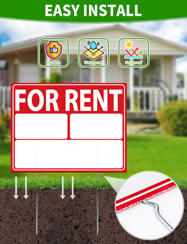 UAYVEBS Outdoor Durable PP Rent Sign withstands weather.