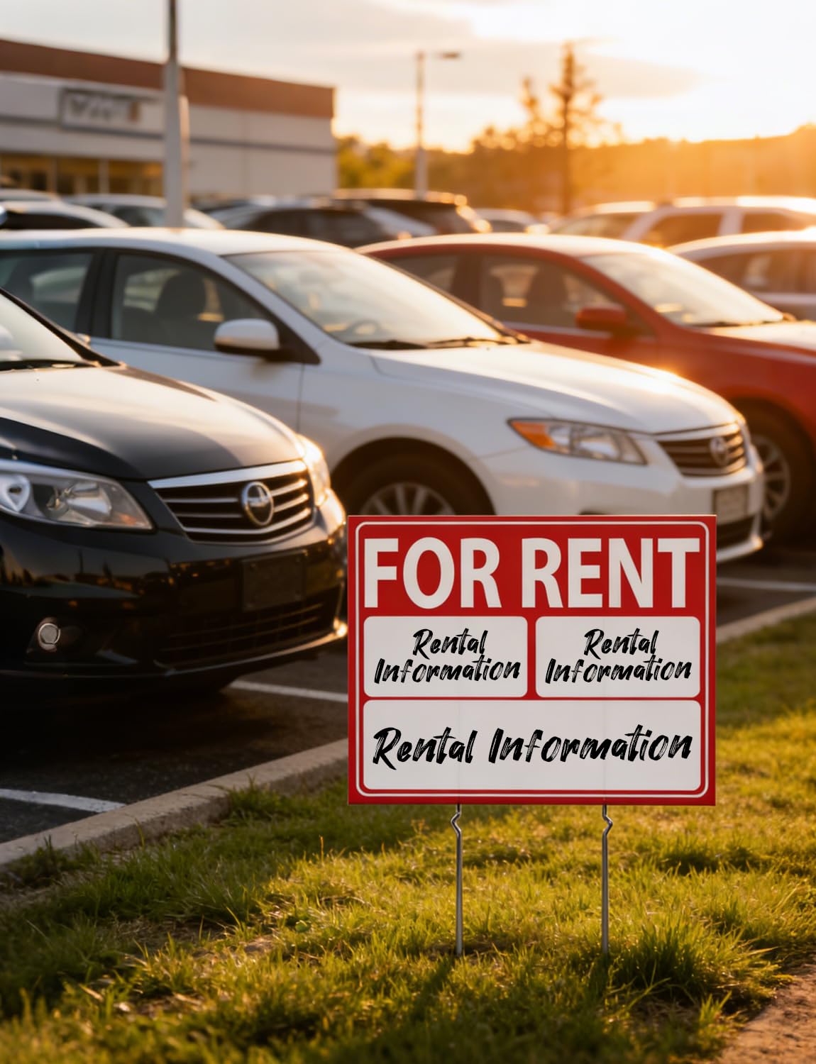 UAYVEBS Red-White Rent Sign, high-contrast for passersby.