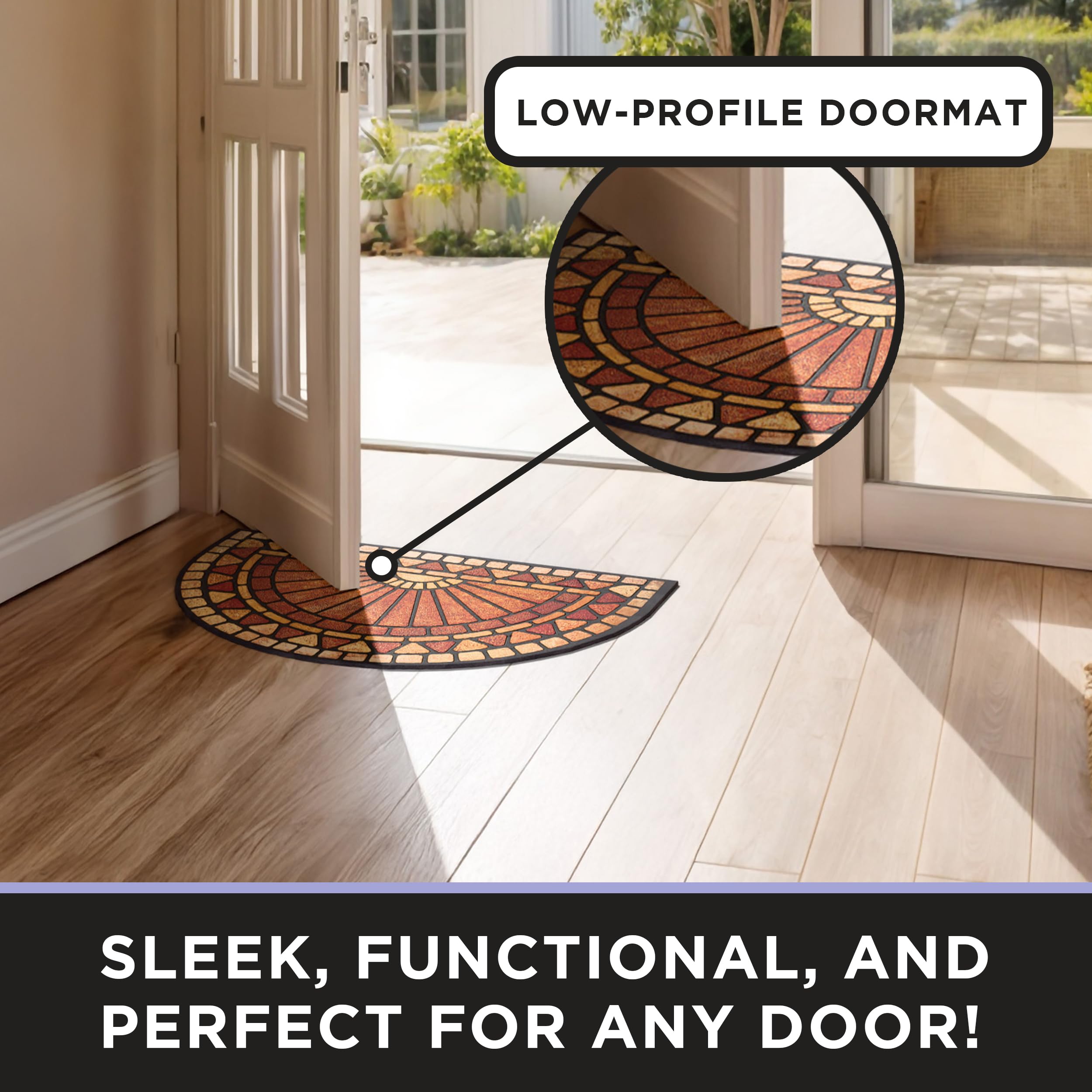ubdyo all-weather red front door mat withstands rain and sun