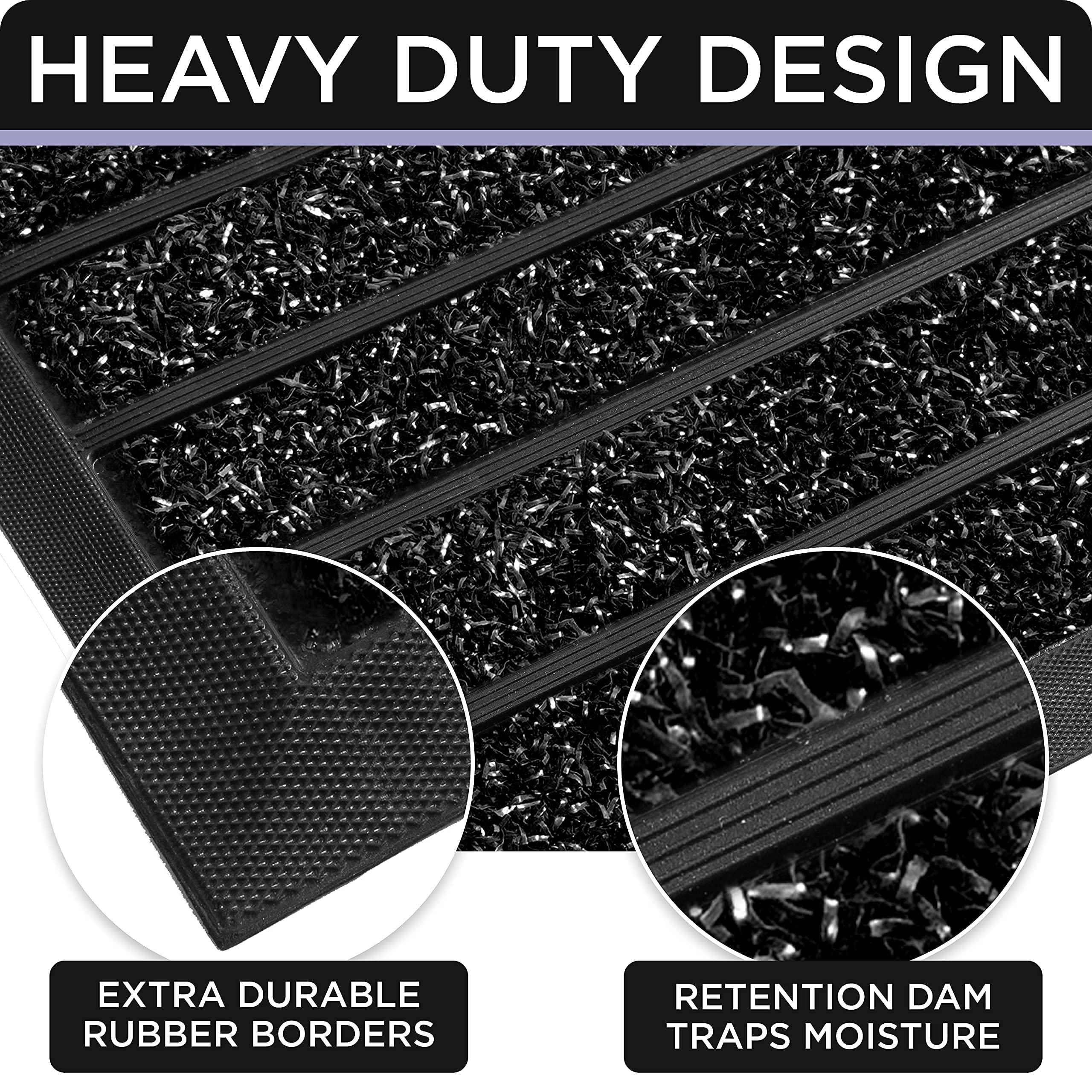UBDYO bright black 30x17 mat adds modern style to entrances.