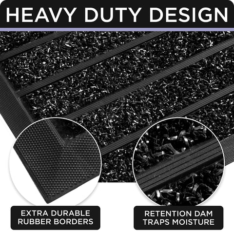 UBDYO bright black 30x17 mat adds modern style to entrances.