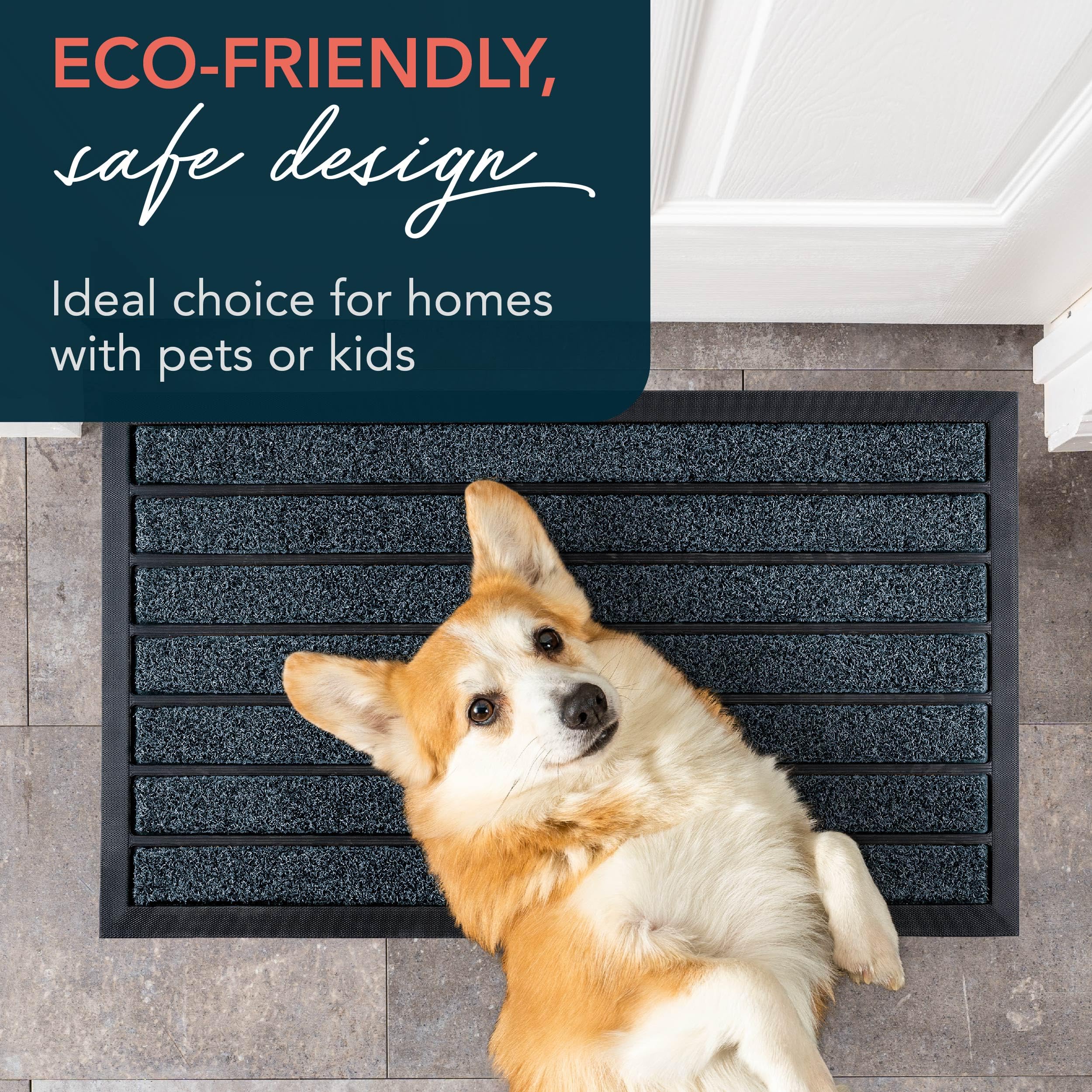UBDYO bright-blue door mat adds vibrant welcome to any doorway.