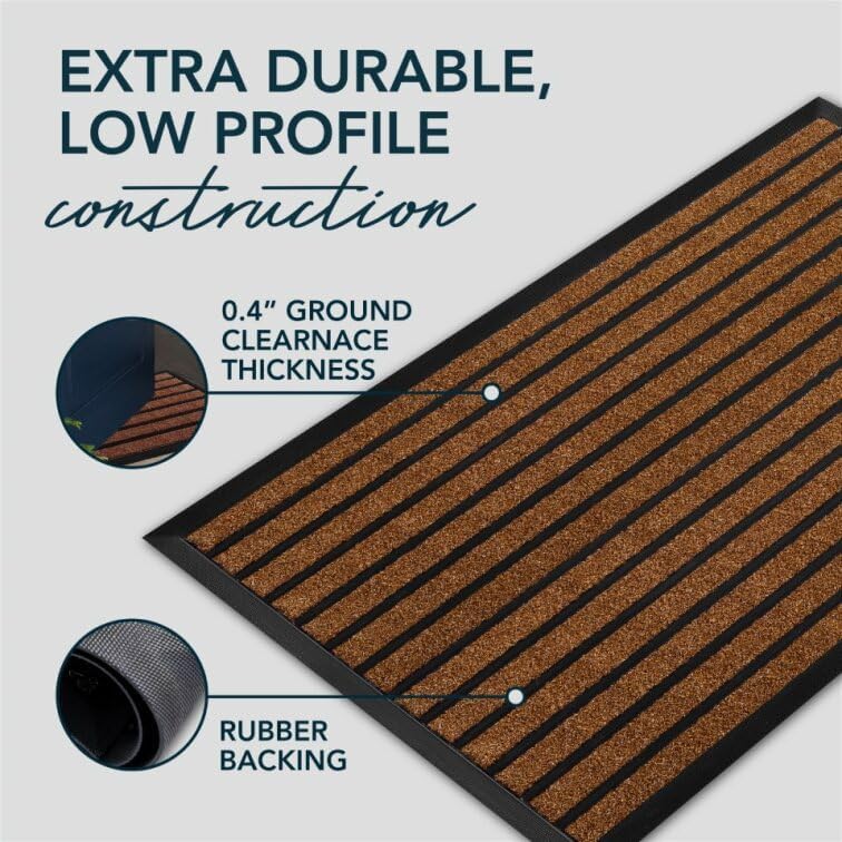 UBDYO bright brown door mat adds style at entrance.