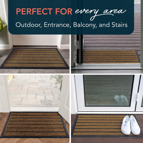 ubdyo bright brown 30x17 front doormat blends with outdoor decor.
