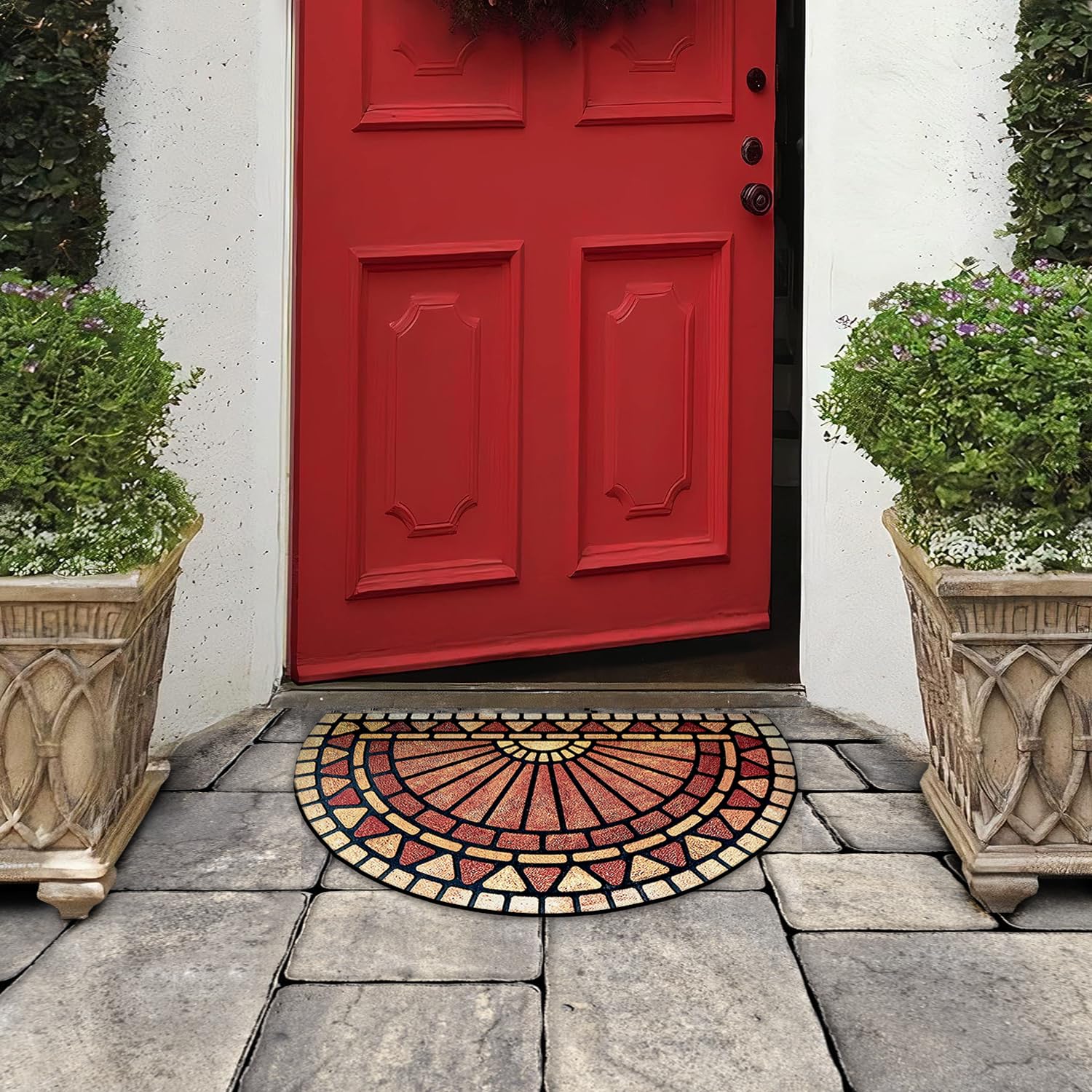 ubdyo Dirt-mud trapping front door mat keeps mud outside during rain.