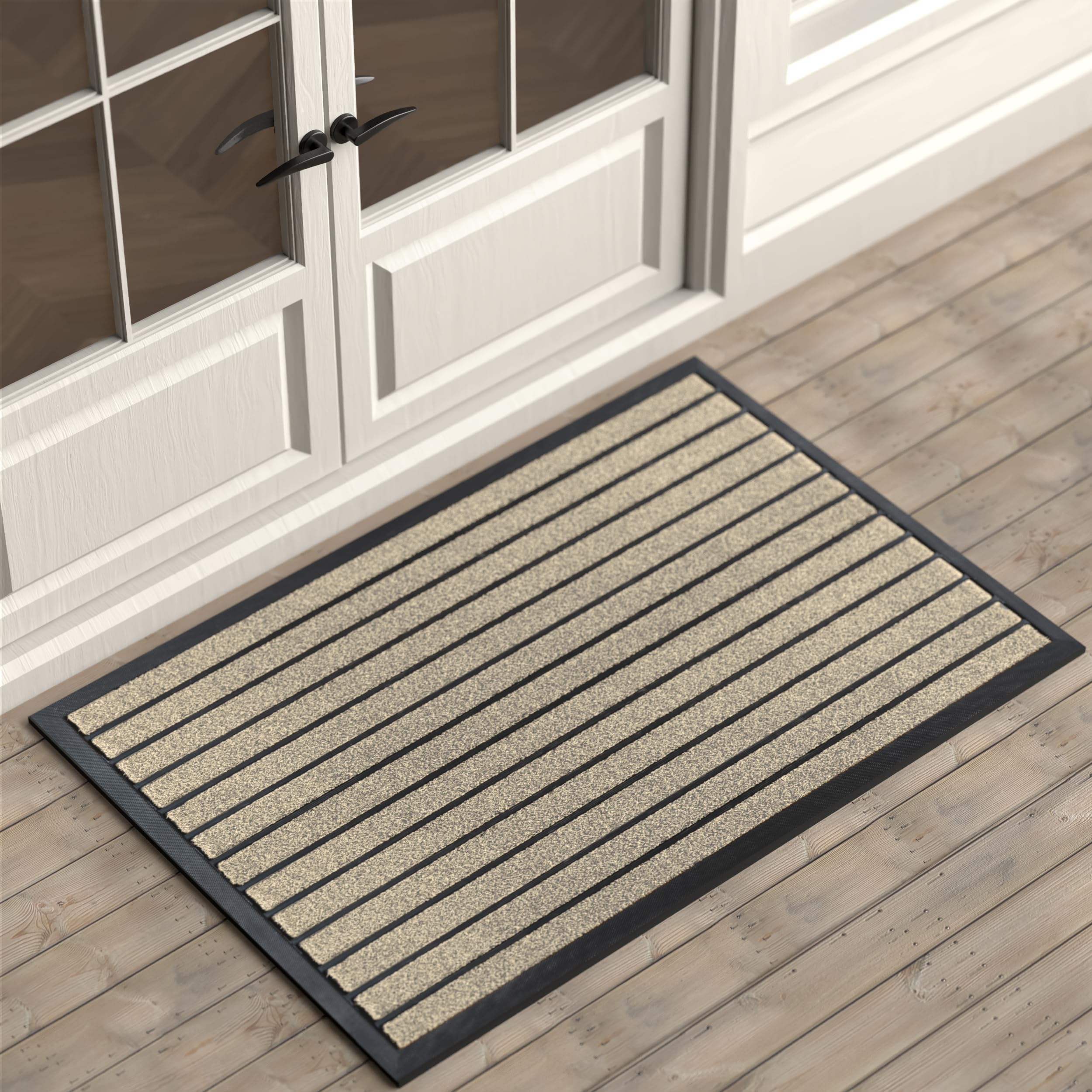 ubdyo dirt trap outdoor door mat captures dirt at the doorstep for cleaner entrances.
