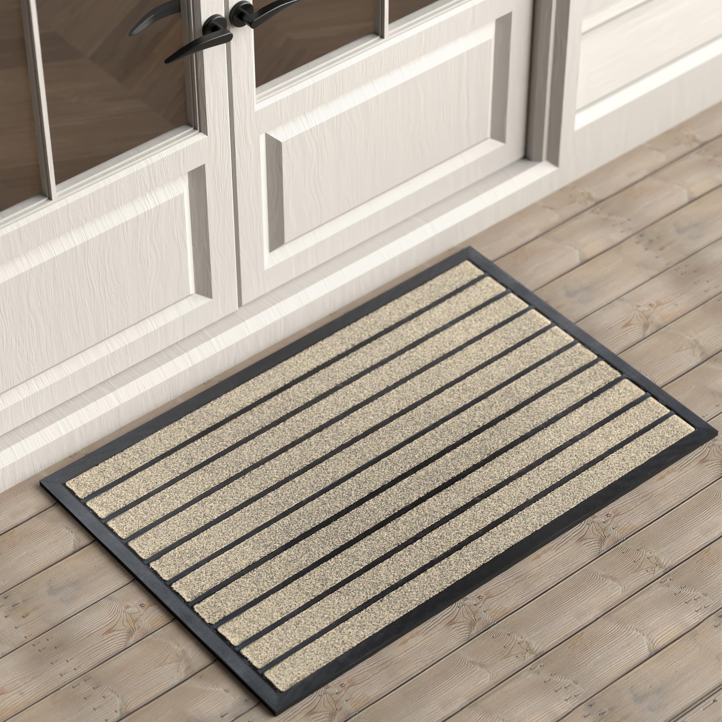 ubdyo extra durable door mat dirt trapper keeps mud at the doorstep and protects floors.