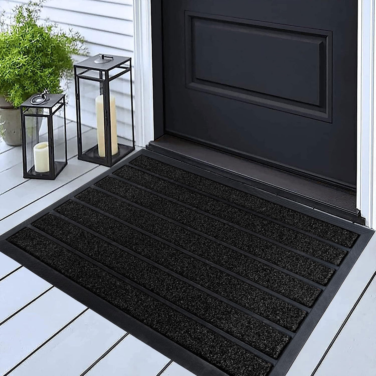 UBDYO dirt-trapping door mat with grass and rubber for clean entryways.