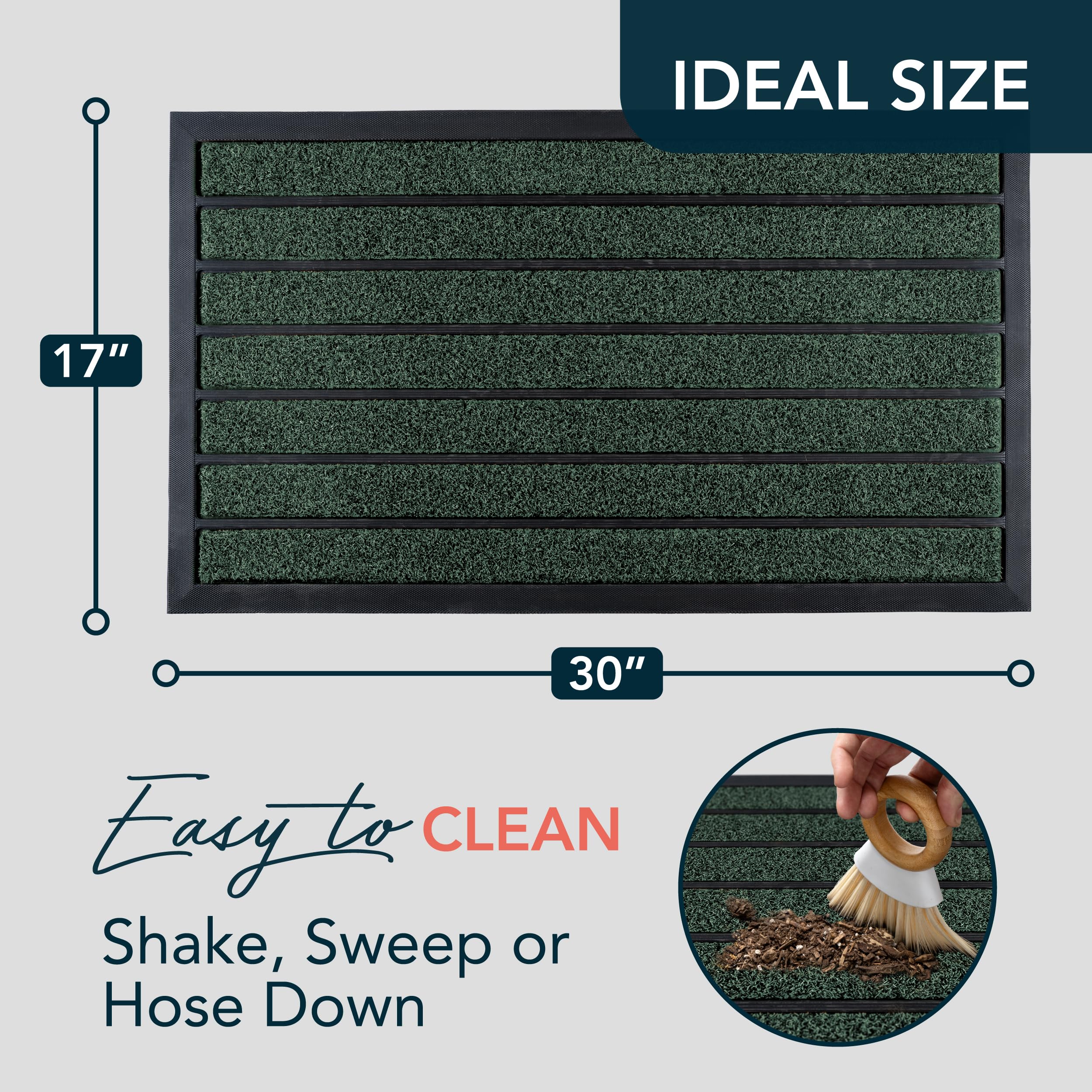 ubdyo dirt-trapping mat with grass and rubber strips, designed for heavy-traffic entryways.